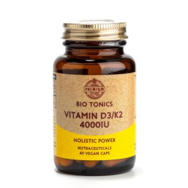 Bio Tonics Vitamin D3 4000iu / K2 90mg για την Αποτελεσματικότερη Εναπόθεση Ασβεστίου στα Οστά 40 Vegan Κάψουλες