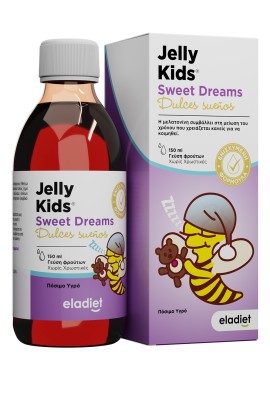 Eladiet Jelly Kids Sweet Dreams Παιδικό Σιρόπι με Μελατονίνη, Βασιλικό Πολτό & Μελισσόχορτο με Γεύση Φρούτων για Ομαλό Ύπνο 150ml