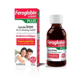 Vitabiotics Feroglobin Liquid Plus Σίδηρος σε Υγρή Μορφή Συμβάλλει στη Μείωση της Κούρασης & Κόπωσης 200ml