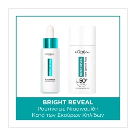 LOreal Paris PROMO Bright Reveal Ορός Προσώπου με Νιασιναμίδη Κατά των Κηλίδων 30ml & Αντηλιακή Κρέμα Προσώπου SPF50+ με Νιασιναμίδη 50ml