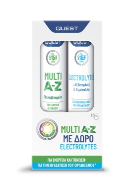 Quest PROMO Multi A-Z Πολυβιταμίνη για Ενέργεια & Τόνωση του Οργανισμού με Γεύση Τροπικά Φρούτα - Electrolytes για Ενυδάτωση του Οργανισμού 2x20 Αναβράζοντα Δισκία
