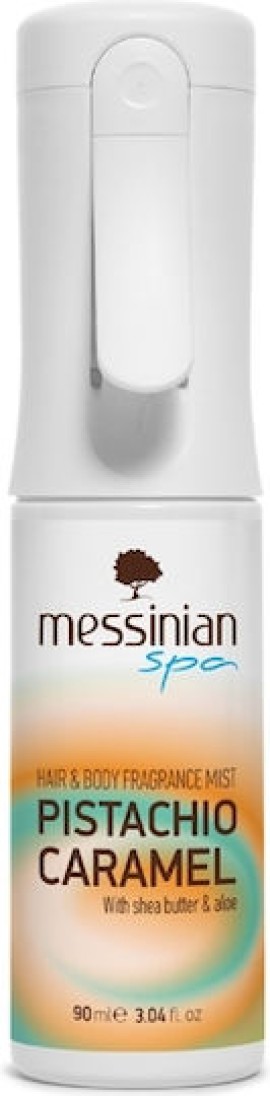 Messinian Spa Pistachio Caramel Hair & Body Ενυδατικό Mist Μαλλιών & Σώματος με Άρωμα Φιστίκι Αιγίνης & Καραμέλα 90ml