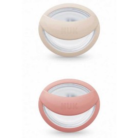 Nuk Perfect Match Πιπίλα Σιλικόνης για 0-6m Πορτοκαλί - Μπεζ με Θήκη 2 Τεμάχια