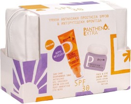 Medisei PROMO Panthenol Extra Sun Care Diaphanous SPF30 Αντηλιακό Προσώπου Χωρίς Άρωμα 50ml & Extra Face & Eye Cream Αντιρυτιδική Κρέμα Προσώπου & Ματιών 50ml & Νεσεσέρ