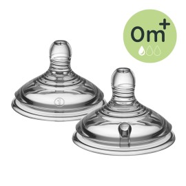 Tommee - Tippee TT CTN Slow Flow Teats Θηλές Σιλικόνης Closer to Nature Μικρής Ροής για 0m+ 2 Τεμάχια