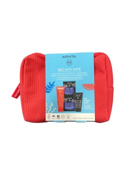 Apivita PROMO Bee Sun Safe SPF50+ Hydra Sensitive Soothing Face Cream 50ml - Black Detox Cleansing Gel 50ml - Face Mask Sea Lavender 2x8ml