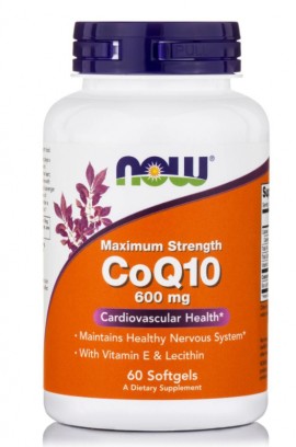 Now Foods Συνένζυμο CoQ10 600mg για την Καρδιά - Αντιοξειδωτικό 60 Μαλακές Κάψουλες