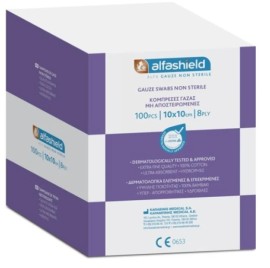 Alfashield Alfa Gauze 10x10cm Γάζες Απλές μη Αποστειρωμένες 8ply 100 Τεμάχια