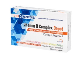 VioGenesis Vitamin B Complex Depot Συμπλήρωμα Διατροφής Βραδείας Αποδέσμευσης με Σύμπλεγμα Βιταμινών Β 30 Δισκία