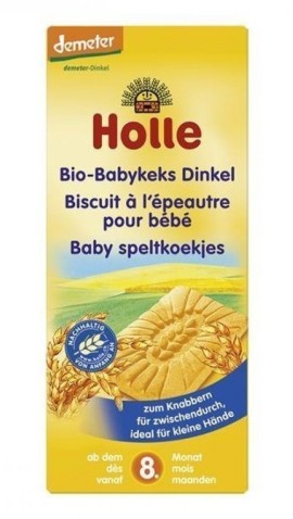 Holle Μπισκότα Οδοντοφυίας με Ντίνκελ από 8 μηνών Χωρίς Ζάχαρη/Αλάτι 150gr