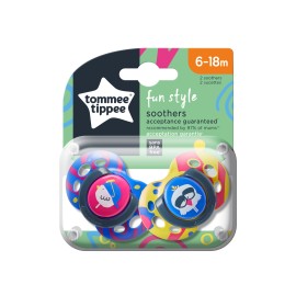 Tommee - Tippee Πιπίλες Σιλικόνης Fun για 6-18m+ Μπλε Bird 2 Τεμάχια