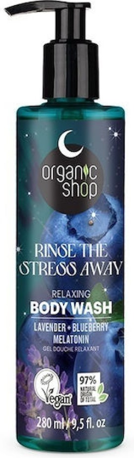 Natura Siberica Organic Shop Dreamy Night Χαλαρωτικό Αφρόλουτρο Rinse The Stress Away με Λεβάντα, Blueberry & Μελατονίνη για Θρέψη 280ml με Αντλία