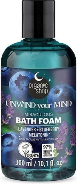 Natura Siberica Organic Shop Unwind Your Mind Χαλαρωτικός Αφρός Σώματος με Μελατονίνη, Λεβάντα & Βατόμουρο για Απόλυτη Χαλάρωση & Ήρεμο Ύπνο 300ml