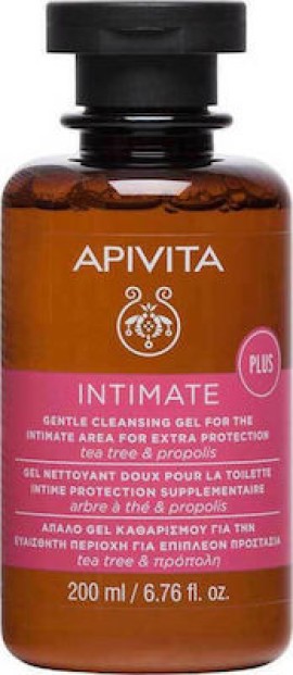Apivita Intimate Plus Απαλό Gel Καθαρισμού της Ευαίσθητης Περιοχής με Tea Tree & Πρόπολη 200ml
