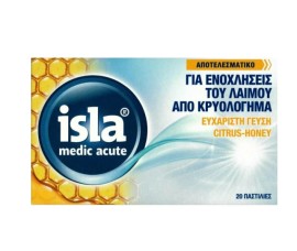 Isla Medic Acute Καραμέλες για τις Ενοχλήσεις του Λαιμού από Κρυολόγημα με Γεύση Citrus-Honey 20τμχ
