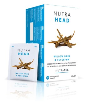 Nutra Tea Head Willow Bark & Feverfew Διαχείριση Άγχους & Έντασης - Θεραπευτικό Αφέψημα 40gr [20 Φακελίσκοι]