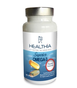 Healthia Superior Omega 3 1380mg Συμπλήρωμα Διατροφής με Ω3 Λιπαρά Οξέα 60 Μαλακές Κάψουλες