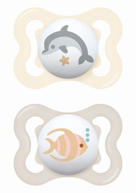 Mam Air Ορθοδοντική Πιπίλα Σιλικόνης για 2-6m+ Μπεζ / Εκρού 2 Τεμάχια [120SUC]