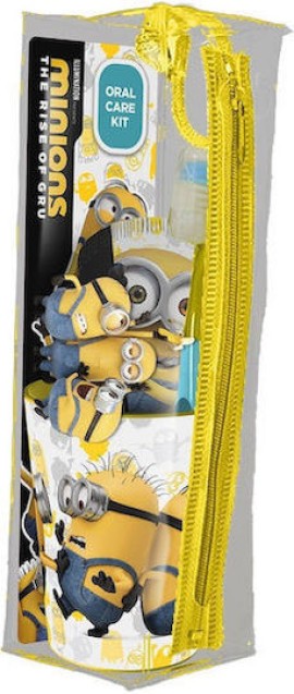 Mr. White PROMO Minions Οδοντόβουρτσα με Καπάκι για 3 Ετών 1 Τεμάχιο & Παιδική Οδοντόκρεμα με Ήπια Γεύση Μέντα 75ml & Ποτήρι