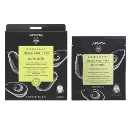 Apivita Express Beauty Tissue Face Mask Avocado Μάσκα Προσώπου Για Ενυδάτωση Και Καταπράυνση 10ml