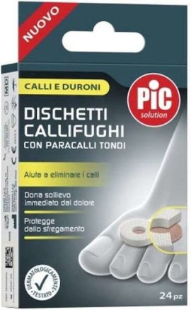 Pic Solution Dischetti Callifughi Δίσκοι Αφαίρεσης Κάλων με Στρογγυλό Προστατευτικό Επίθεμα 24 Τεμάχια