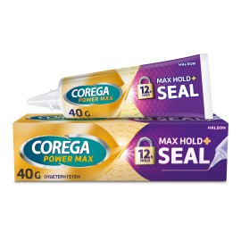 Corega Max Hold+ Seal, Στερεωτική Κρέμα Τεχνητής Οδοντοστοιχίας για την Προστασία από την Εισχώρηση των Τροφών, 40gr