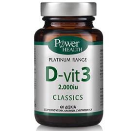 Power Health Classics Platinum Range D-Vit3 2000iu Συμπλήρωμα Διατροφής 60 Ταμπλέτες