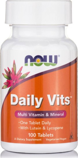 Now Foods Daily Vits Multi w/ Lycopene + Lutein Συμπλήρωμα Διατροφής Πολυβιταμινών  100 Ταμπλέτες