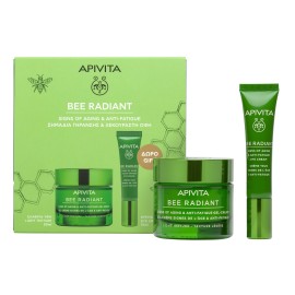 Apivita PROMO Bee Radiant Κρέμα Gel για Σημάδια Γήρανσης & Ξεκούραστη Όψη Ελαφριάς Υφής 50ml & Κρέμα Ματιών για Σημάδια Γήρανσης & Ξεκούραστη Όψη 15ml