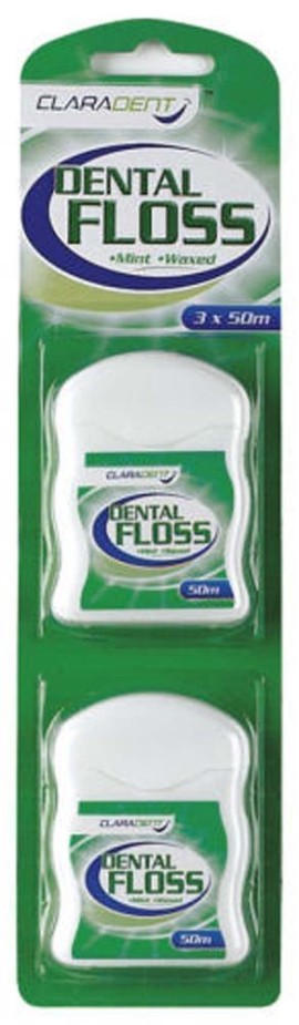 Claradent Dental Floss 50m x 2 Pack