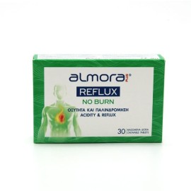 Elpen Almora Reflux No Burn Ιατροτεχνολογικό Προϊόν για την Δυσπεψία και την Παλινδρόμηση 30 Μασώμενα Δισκία