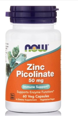 Now Foods Zinc Picolinate 50mg Συμπλήρωμα Διατροφής Με Ψευδάργυρο 60 Κάψουλες