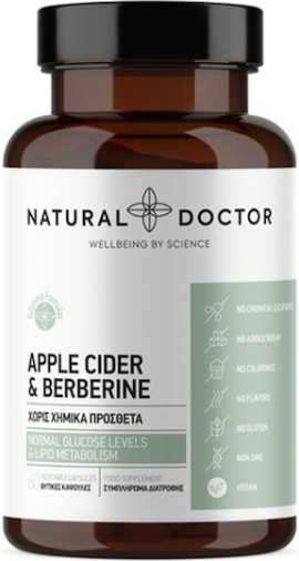 Natural Doctor Apple Cider Vinegar & Berberine για το Μεταβολισμό της Γλυκόζης στο Αίμα 60 Φυτικές Κάψουλες