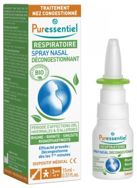 Puressentiel Respiratory Decongestant Nasal Spray Αποσυμφοριτικό Σπρέι με Αιθέρια Έλαια 15ml