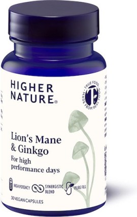 Higher Nature Lions Mane & Ginkgo Ορθομοριακή Φόρμουλα 30 Φυτικές Κάψουλες