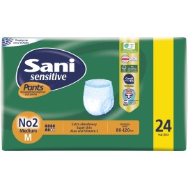 Sani Sensitive Pants Medium No2 Ελαστικό Εσώρουχο Ακράτειας 24 Τεμάχια