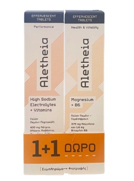 Vican PROMO Aletheia High Sodium Electrolytes + Vitamins Ηλεκτρολύτες 18 Αναβράζοντα Δισκία - Magnesium + Β6 για την Φυσιολογική Λειτουργία των Μυών - Ισορροπία Ηλεκτρολυτών 20 Αναβράζοντα Δισκία