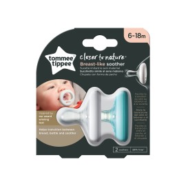 Tommee Tippee Closer To Nature  Breast Like Ορθοδοντική Πιπίλα Σιλικόνης για 6-18m+ 2 Τεμάχια