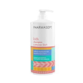 Pharmasept Kids Shampoo & Shower 2 in 1 Απαλό Παιδικό Σαμπουάν & Αφρόλουτρο 1000ml με Αντλία