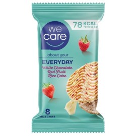 WeCare Everyday White Chocolate Red Fruit Rice Cake Ρυζογκοφρέτες με Κόκκινα Φρούτα & Λευκή Σοκολάτα 8 Τεμάχια