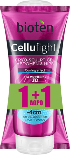 Bioten PROMO Cellufight Cryo Sculpt up to 4cm Gel για την Κυτταρίτιδα της Κοιλιάς & των Γλουτών 2x200ml