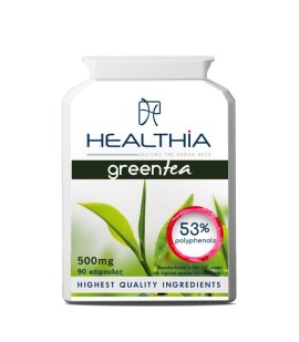 Healthia Green Tea 500mg Συμπλήρωμα Διατροφής με Πράσινο Τσάι 90 Κάψουλες