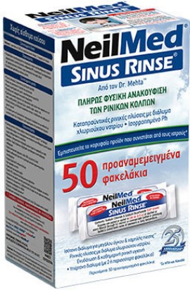 NeilMed Sinus Rinse Ισότονο Διάλυμα Ρινικών Πλύσεων Ενηλίκων 50 Φακελάκια