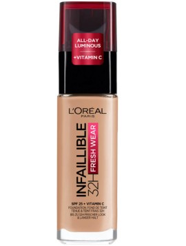 LOreal Paris Infaillible Fresh Wear 32H SPF25 + Vitamin C Foundation 145 Rose Beige Υγρό Make Up 30ml