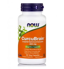 Now Foods Curcubrain 400mg Φόρμουλα Κουρκουμίνης για Καλή Μνήμη 50 Κάψουλες