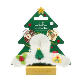 Invisibobble XMas Hair Set M Festive Fluff Παιδικά Κλάμερ σε Χριστουγεννιάτικα Σχέδια 3 Τεμάχια