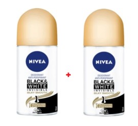 Nivea PROMO Black & White Invisible Silky Smooth Γυναικείο Αποσμητικό Roll-on 48ωρης Προστασίας 2x50ml