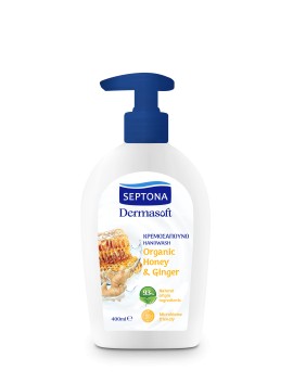 Septona Dermasoft Κρεμοσάπουνο Organic Honey & Ginger 400ml