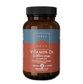 Terranova Vitamin D3 2000IU 50μg Complex Συμπλήρωμα Διατροφής για Οστά - Δόντια 100 Φυτικές Κάψουλες