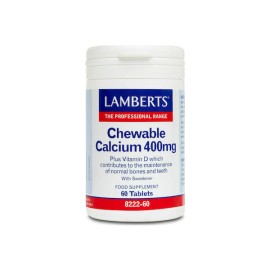 Lamberts Chewable Calcium 400mg Ασβέστιο Για Την Πρόληψη Οστεοπόρωσης , 60 Μασώμενα Δισκία